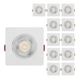 Kit 12 Spot Led 5w Direcionável Embutir Quadrado Luz Frio Cor Branco Frio 110v/220v