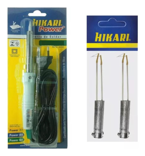 Kit Ferro Solda Hikari Power 40w + 2 Resistência 127v / 220v