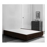 Base Nick Tapizada Queen Size Suede Chocolate Box Muebles