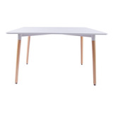 Mesa Comedor Escritorio Rectangular Eamesblanca 140x80 Cm