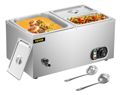 Calentador De Alimento Baño Maria 1500w 3 Ollas 86-185°f 