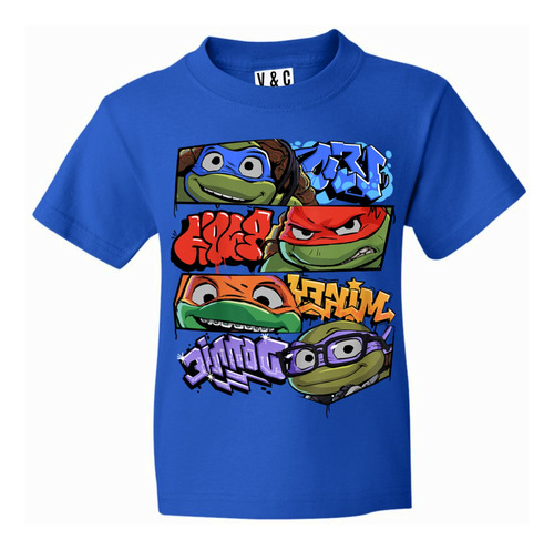 Remera Tortugas Ninja Nena Nene Infantil Algodón