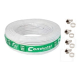 Cabo Coaxial 47%  50mts  + 4 Conector * Brinde *