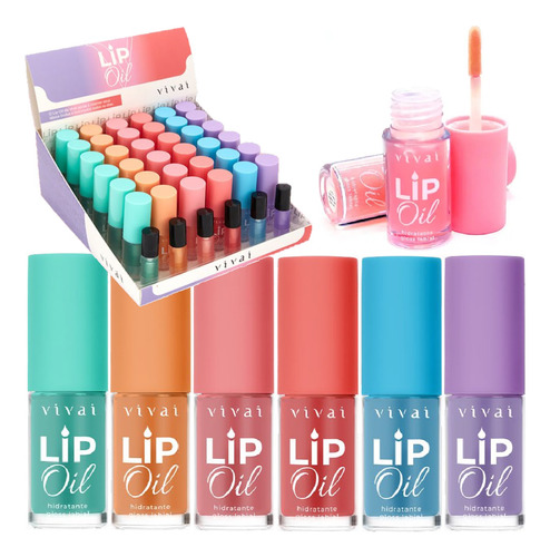 Box 36 Lip Oil Hidratante Labial Incolor Atacado Revenda