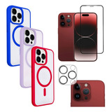 Capinha Case Magnétic Luxo Para iPhone 13promax + 3d Kit3em1