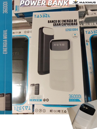 Powerbank Banco De Bateria 36.000mah Tasbel Blanco 2601084