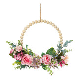 Corona Floral Primaveral De 35 Cm Para Decoración De Pared