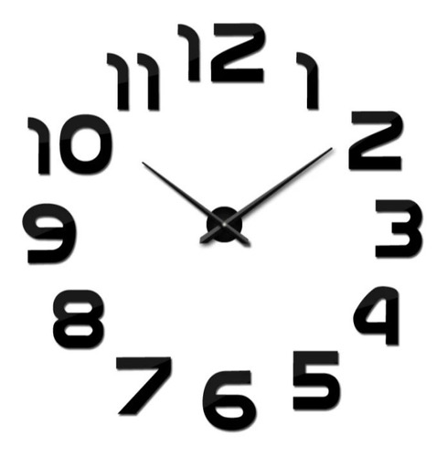 Reloj Adhesivo De Pared 3d Pequeño 50x50 Cm Numeros