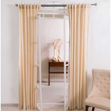 Juego De Cortinas Viasoft Largas 2.30m Vianney Varioscolores Color Beige