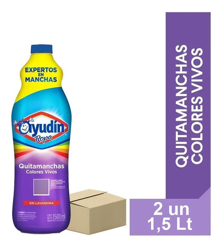 Quitamanchas Ayudin Ropa Colores Vivos Botella 2un X 1,5 Lt