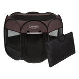 Corral Para Mascotas Loves Portatil Plegable Marron - L