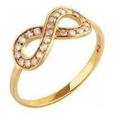 Anel Infinito Em Ouro 18k Com Diamantes