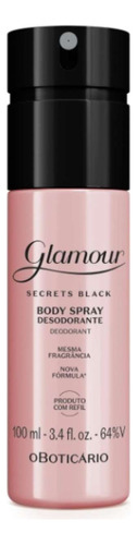 Body Spray Colônia Glamour Secrets Black Boticário 100ml