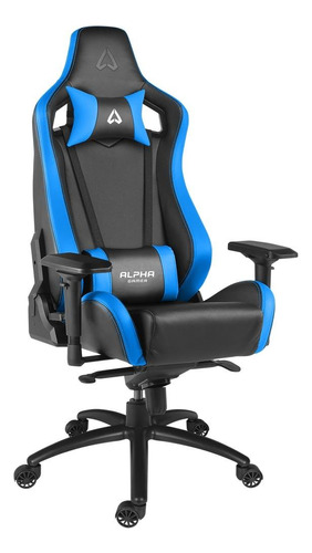 Cadeira Gamer Cilindro À Gás Apoio De Braço Preto E Azul