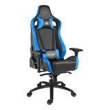 Cadeira Gamer Cilindro À Gás Apoio De Braço Preto E Azul