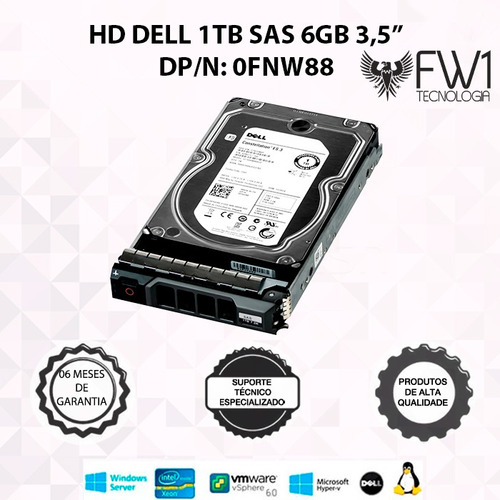 Hd Dell 1tb 7.2k 3.5  6gbps - Dell Dp/n: 0fnw88