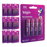 40 Pilhas Recarregaveis Aa 2700 Mah Elgin 10 Cartelas C/4 Un