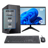 Pc Completa Cpu Intel I3 8gb Ssd 240 Wifi + Monitor Led 19 