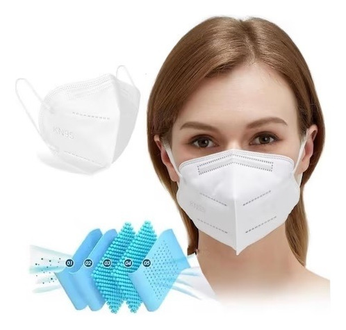 Kit 70 Máscaras Kn95 Proteção 5 Camada Respiratória Pff2 N95