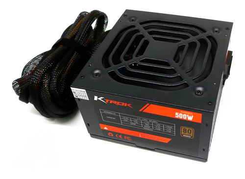 Fonte Gamer Alimentacao Ktrok 500w 80 Plus Bronze Pfc Ativo