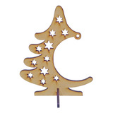 Árbol Pino Navideño Mod.1 Estrellas 12cm Mdf3mm 10 Pzs.