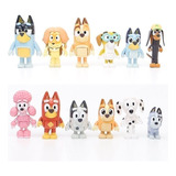 12pcs Bluey Familia Y Amigos Figura Modelo Juguete