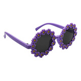 Óculos De Sol Infantil Flor Redondo Moda Blogueirinha Lilas