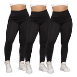 Kit 3 Legging Leg Feminina Fitness Academia Treino Justa