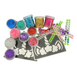 Kit Completo Glitter Gel + Strass + Stencil Party Bar Nieh