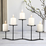 Candelabro De Hierro Negro: Candelabro De Metal Con Candelab