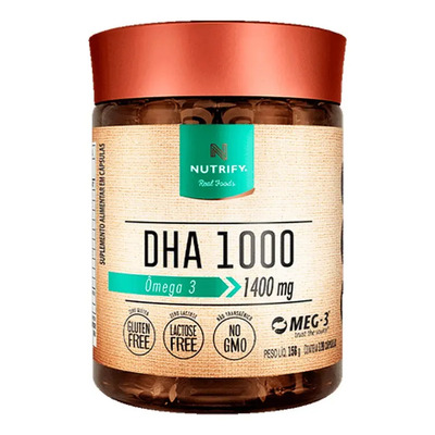 Nutrify - DHA 1000 - Suplemento de Ácidos Graxos Ômega 3 - Saúde Cardiovascular e Cerebral - 120 Cápsulas | Frete grátis