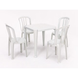 Conjunto De 2 Mesas E 8 Cadeiras De Plástico Goiânia Brancas