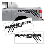 Sticker Calca 60cm Ford Ranger 4x4 Garra Kit Laterales Caja