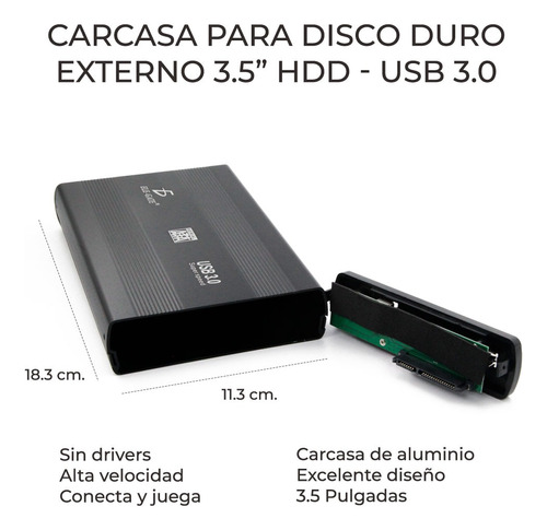 Gabinete Case Disco Duro Sata 3.5 Usb Externo 3.0 4tb