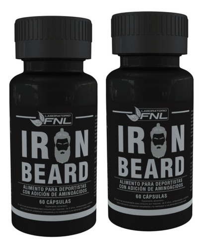 Iron Beard Barba Y Bigote 60 Capsulas Fnl Pack X2