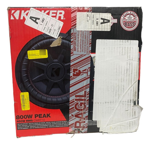 Woofer Kicker Plano Comprt 43cwrt102 800w 2 Ohm Caja Dañada