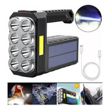 Lampara Táctica 15000 Lm 8led+cob Recargable Solar Usb