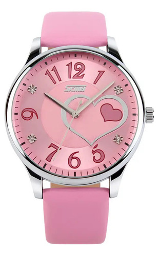 Reloj Skmei 9085 Dama Mujer Elegante Piel Moda Corazon