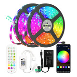 A $ Fita De Led Rgb 5050 20m Wifi Colorida Com Fonte S