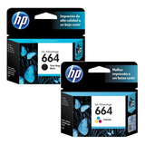 Kit Cartucho Hp 664 Preto E Color Impressora Hp Deskjet 3636