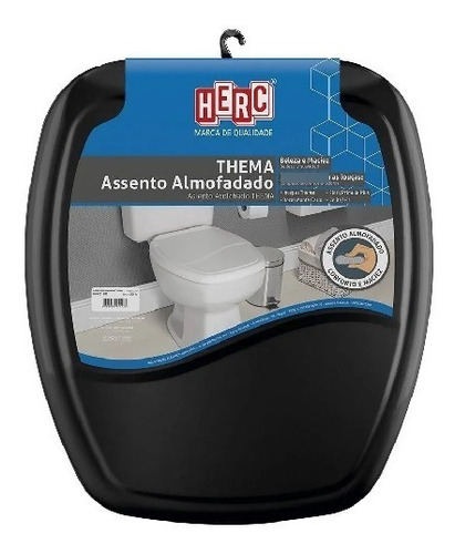 Tampa De Vaso Sanitário Monte Carlo Preto Almofadado P Deca 