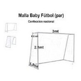 Red - Malla De Algodón Para Arco Baby Fútbol 3x2mt Par