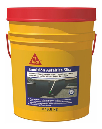 Sika Emulsión Asfáltica Impermeabilizante Para Cubierta 18kg