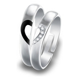 Anillos Plata S925 Ajustables Pareja Corazón Mi Otra Mitad