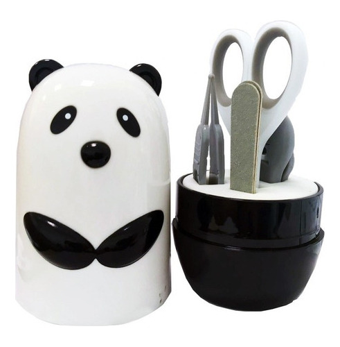 Set Chicco Baby Manicure Oso Panda Tijera Alicate 4 En 1