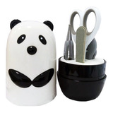 Set Chicco Baby Manicure Oso Panda Tijera Alicate 4 En 1