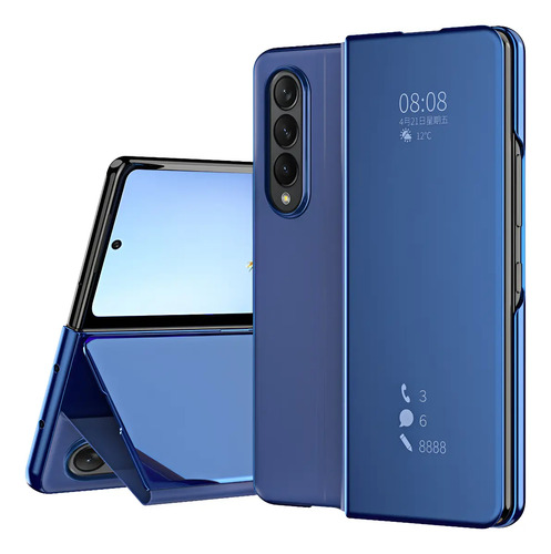 Funda Inteligente Con Espejo Para Samsung Z Fold 7/6/4/3/2, Plegable, Con Función De Soporte Anti-caídash2