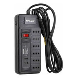 Alargador 3 Mts Halux 6 Tomas, 2 Puertos Usb E Interruptor