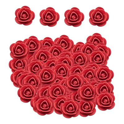 500x Mini Cabezas De Rosas Artificiales, Arreglos Rojo Y