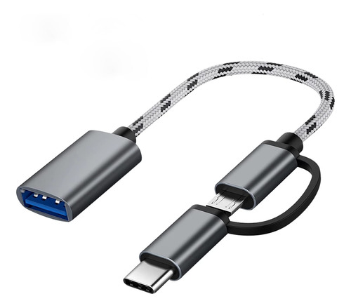 Otg Cable Adaptador 2 En 1 Usb A Tipo C, Usb A Micro Usb De